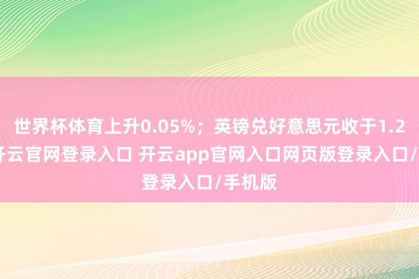 世界杯体育上升0.05%;英镑兑好意思元收于1.2579-开云官网登录入口 开云app官网入口网页版登录入口/手机版