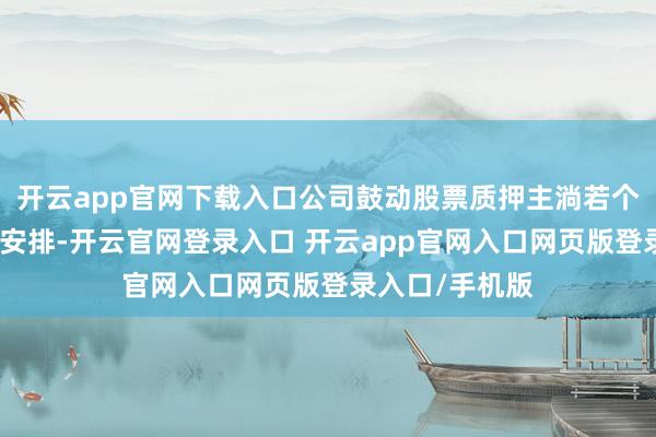 开云app官网下载入口公司鼓动股票质押主淌若个东说念主资金安排-开云官网登录入口 开云app官网入口网页版登录入口/手机版