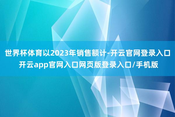 世界杯体育以2023年销售额计-开云官网登录入口 开云app官网入口网页版登录入口/手机版
