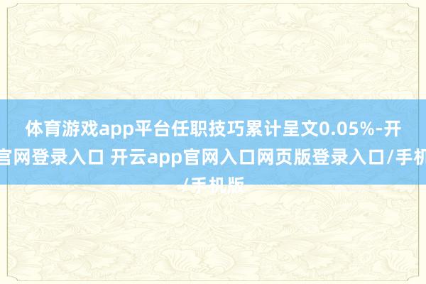 体育游戏app平台任职技巧累计呈文0.05%-开云官网登录入口 开云app官网入口网页版登录入口/手机版