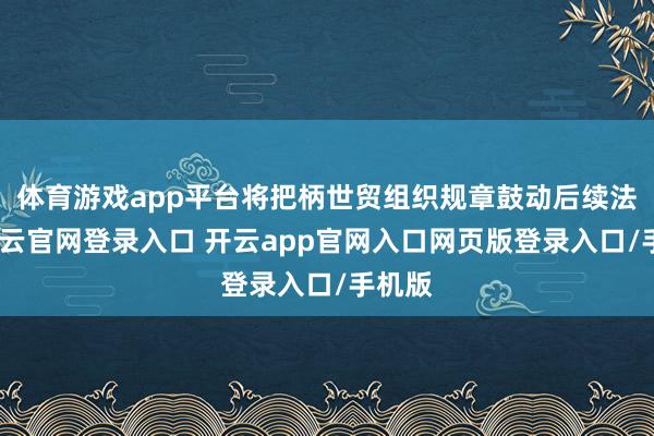 体育游戏app平台将把柄世贸组织规章鼓动后续法子-开云官网登录入口 开云app官网入口网页版登录入口/手机版