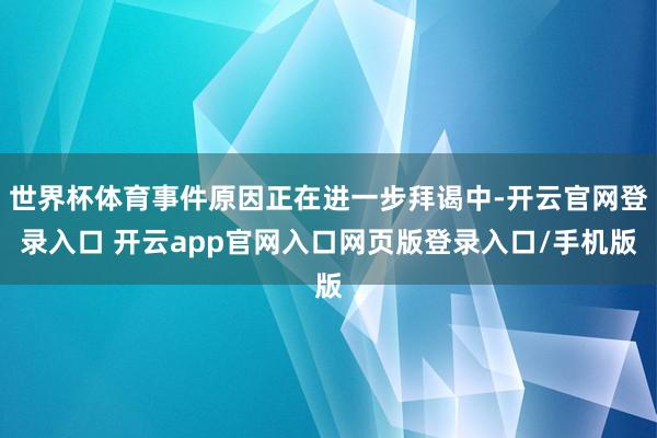 世界杯体育事件原因正在进一步拜谒中-开云官网登录入口 开云app官网入口网页版登录入口/手机版