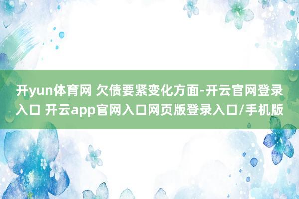 开yun体育网 欠债要紧变化方面-开云官网登录入口 开云app官网入口网页版登录入口/手机版