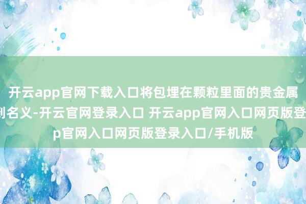 开云app官网下载入口将包埋在颗粒里面的贵金属原子一一眩惑到名义-开云官网登录入口 开云app官网入口网页版登录入口/手机版